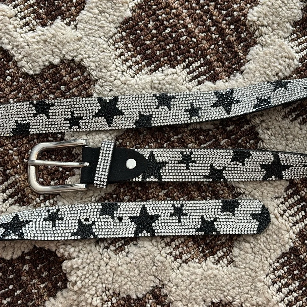 Black and Silver Rhinestone Belt
